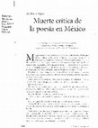 Research paper thumbnail of "Muerte crítica de la poesía en México" (2003 y 2004)