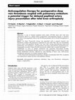 Research paper thumbnail of Anticoagulation therapy for postoperative deep vein thrombosis coupled with pulmonary embolism: a potential trigger for delayed popliteal artery injury presentation after total knee arthroplasty