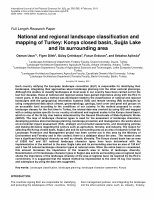 Research paper thumbnail of National and regional landscape classification and mapping of Turkey: Konya closed basin, Suğla Lake and its surrounding area