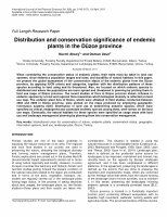 Research paper thumbnail of Distribution and conservation significance of endemic plants in the Düzce province