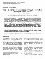 Research paper thumbnail of Process analysis in landscape planning, the example of Sakarya/Kocaali, Turkey