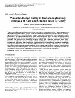 Research paper thumbnail of Visual landscape quality in landscape planning: Examples of Kars and Ardahan cities in Turkey