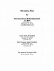 Research paper thumbnail of Marketing Plan for Bovasso Cook Entertainment Plan