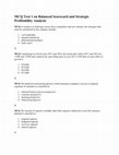 Research paper thumbnail of MCQ Test 1 on Balanced Scorecard and Strategic Profitability Analysis