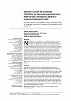 Research paper thumbnail of Caracterização da produção científica de áreas de conhecimento específicas: aplicação à gestão e economia da construção