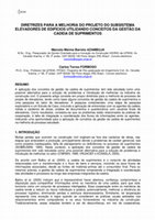 Research paper thumbnail of DIRETRIZES PARA A MELHORIA DO PROJETO DO SUBSISTEMA ELEVADORES DE EDIFÍCIOS UTILIZANDO CONCEITOS DA GESTÃO DA CADEIA DE  …