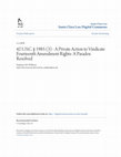 Research paper thumbnail of 42 U.S.C. § 1985 (3) - A Private Action to Vindicate Fourteenth Amendment Rights: A Paradox Resolved