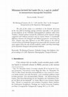 Research paper thumbnail of Minunea învierii lui Lazăr (In 11, 1-44) și „iudeii” în interpretarea imnografiei bizantine