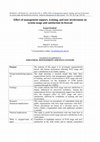 Research paper thumbnail of Effect of management support, training, and user involvement on system usage and satisfaction in Kuwait