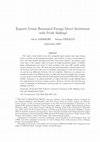 Research paper thumbnail of Exports Versus Horizontal Foreign Direct Investment with Profit Shifting