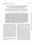 Research paper thumbnail of Effects of specimen collection, processing, and storage conditions on stability of human immunodeficiency virus type 1 RNA levels in plasma