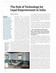 Research paper thumbnail of The Role of Technology for Legal Empowerment in India