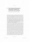 Research paper thumbnail of Non-Managerial Management Scholarship in Belgium, the Netherlands and Luxemburg