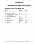 Research paper thumbnail of Financial Accounting and Accounting Standards ASSIGNMENT CLASSIFICATION TABLE (By Topic) Topics Questions Cases