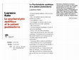 Research paper thumbnail of Le Psychanalyste apathique et le patient postmoderne