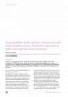 Research paper thumbnail of Accountability in the delivery of maternal and infant health services: Nazdeek's approach to fight maternal and infant mortality