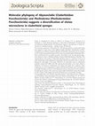 Research paper thumbnail of Molecular phylogeny of Abyssocladia (Cladorhizidae: Poecilosclerida) and Phelloderma (Phellodermidae: Poecilosclerida) suggests a diversification of chelae microscleres in cladorhizid sponges