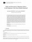 Research paper thumbnail of Rules and Discretion in Monetary Policy: Is the Response of the Stock Market Rational?