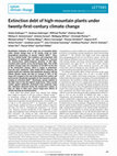 Research paper thumbnail of Extinction debt of high-mountain plants under twenty-first-century climate change