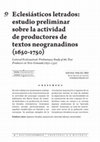 Research paper thumbnail of Eclesiásticos letrados: estudio preliminar sobre la actividad de productores de textos neogranadinos (1650-1750