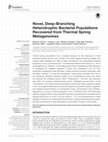 Research paper thumbnail of Novel, Deep-Branching Heterotrophic Bacterial Populations Recovered from Thermal Spring Metagenomes