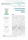 Research paper thumbnail of Le processus d'innovation chez les entrepreneurs agricoles