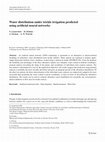 Research paper thumbnail of Water distribution under trickle irrigation predicted using artificial neural networks