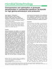 Research paper thumbnail of Overexpression and optimization of glutamate decarboxylase in L actobacillus plantarum Taj-Apis362 for high gamma-aminobutyric acid production