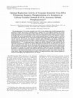 Research paper thumbnail of Optimal Replication Activity of Vesicular Stomatitis Virus RNA Polymerase Requires Phosphorylation of a Residue(s) at Carboxy-Terminal Domain II of Its Accessory Subunit, Phosphoprotein P