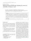 Research paper thumbnail of Behavioural psychotherapy training for nurses in Australia: A trainee's view