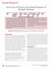 Research paper thumbnail of Acute Loss of Vision as the Initial Symptom of Multiple Myeloma