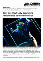 Research paper thumbnail of Born this Way? Lady Gaga's Crip Performance of the Wheelchair