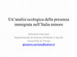 Research paper thumbnail of Un'analisi ecologica della presenza immigrata nell'Italia minore