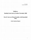 Research paper thumbnail of Moldova: Baseline Farm Survey October-November 2000 (Part II. Survey of Rural Families with Household Plots)