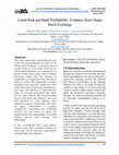 Research paper thumbnail of Credit Risk and Bank Profitability: Evidence from Ghana Stock Exchange