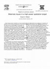 Research paper thumbnail of Materials issues in a high power spallation target