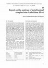 Research paper thumbnail of Report on the analyses of metallurgical samples from Ambelikou Aletri (Georgakopoulou & Rehren 2013, SMA 138)