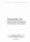 Research paper thumbnail of Investigaciones arqueológicas sobre detenidos-desaparecidos en la dictadura cívico militar. Informe 2005-2006