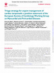 Research paper thumbnail of Triage strategy for urgent management of cardiac tamponade: a position statement of the European Society of Cardiology Working Group on Myocardial and Pericardial Diseases