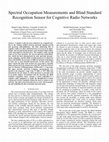 Research paper thumbnail of Spectral occupation measurements and blind standard recognition sensor for cognitive radio networks