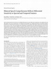 Research paper thumbnail of Bilateral Speech Comprehension Reflects Differential Sensitivity to Spectral and Temporal Features