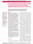 Research paper thumbnail of The collaborative communication model for patient handover at the interface between high-acuity and low-acuity care