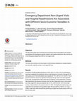 Research paper thumbnail of Emergency Department Non-Urgent Visits and Hospital Readmissions Are Associated with Different Socio-Economic Variables in Italy