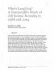 Research paper thumbnail of Who’s Laughing?:  A Comparative Study of Jeff Koons’ Banality in 1988 and 2014