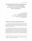 Research paper thumbnail of MEJORA REGULATORIA, LEGITIMACIÓN Y PRINCIPIO DE NO REGRESIÓN: EL FALLO DE LA CORTE SUPREMA EN EL CASO MP 10