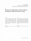 Research paper thumbnail of La pierre de l'agglomération antique de Barzan : identification, approvisionnement et usages.