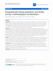 Research paper thumbnail of Geographically linking population and facility surveys: methodological considerations