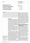 Research paper thumbnail of Guidance for Pre-manipulative Testing of the Cervical Spine