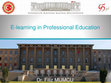 Research paper thumbnail of E-learning in Professional Education