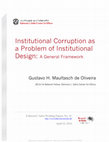 Research paper thumbnail of Institutional Corruption as a Problem of Institutional Design: A General Framework